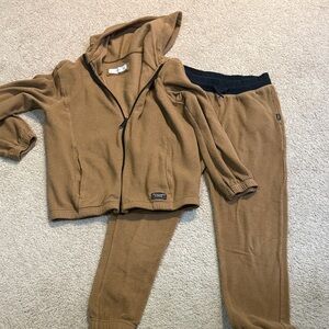 Abercrombie Kids cozy fleeceTan Jogger Set size 9/10